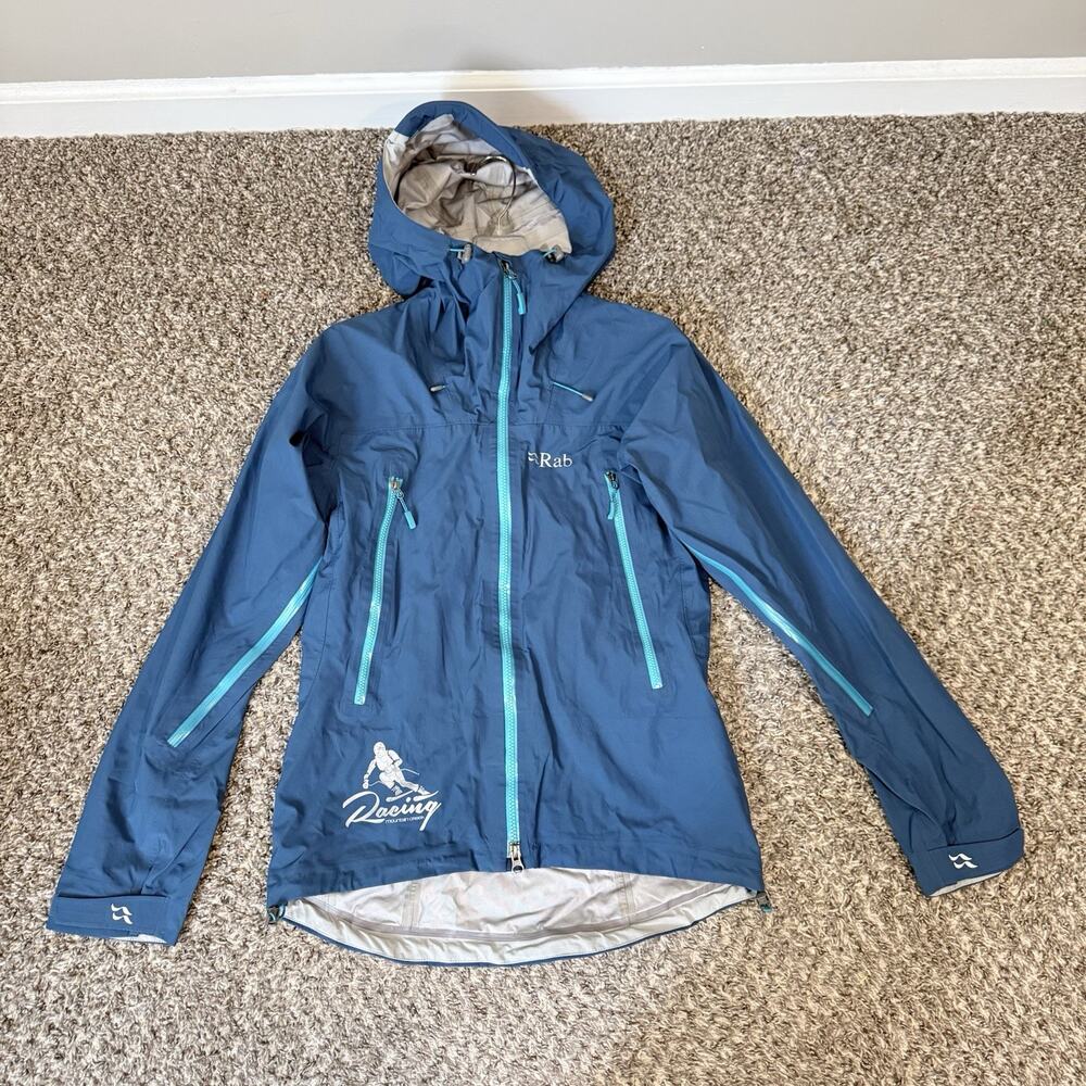 Rab Women’s Latok Alpine Jacket Stone Blue US Size Small Full Zip Hooded